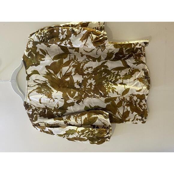 Amour Vert Women's Floral Silk Blouse - Size Medium - Picture 2 of 7